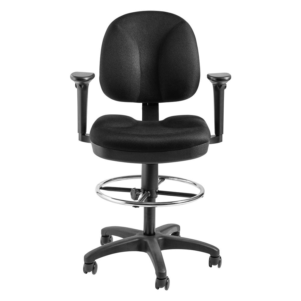 NPS® Comfort Task Stool with Arms, 24.5"-34.5" Height