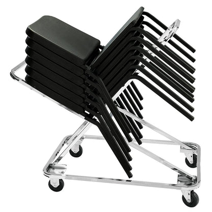Dolly for 8200 Series Melody Chairs – Heavy-Duty Steel Chair Dolly with Chrome Frame, Hard Rubber Casters, Holds Up to 18 Chairs, 332 lbs Capacity