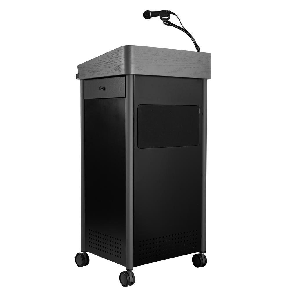 Oklahoma Sound® Greystone Lectern with Sound, Charcoal