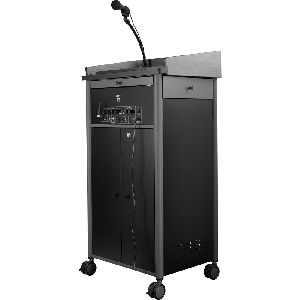 Oklahoma Sound® Greystone Lectern with Sound, Charcoal