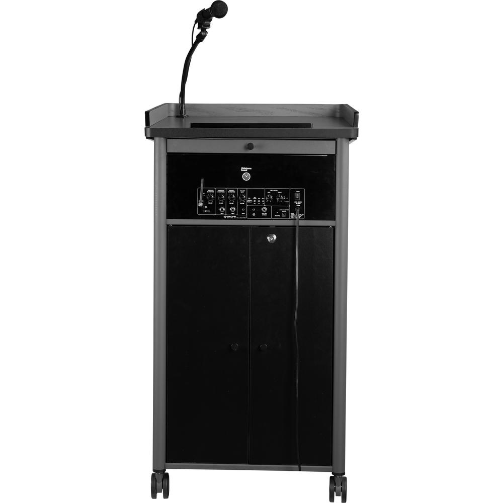 Oklahoma Sound® Greystone Lectern with Sound, Charcoal
