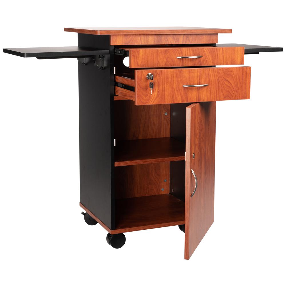 Oklahoma Sound® Multimedia Cart, Cherry/Black