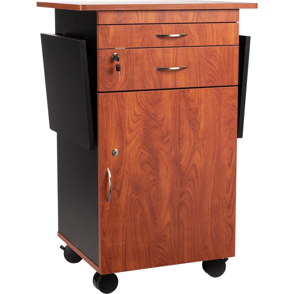 Oklahoma Sound® Multimedia Cart, Cherry/Black