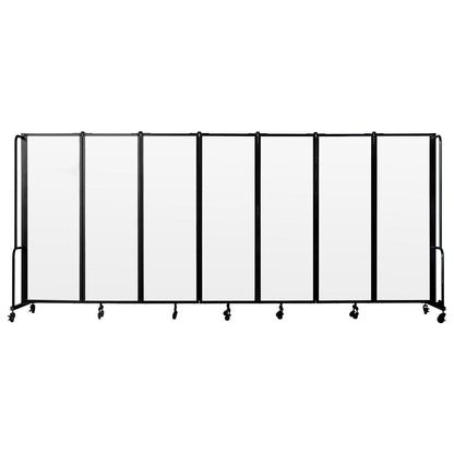 NPS® Room Divider, 6' Height, 7 Sections, Clear Acrylic Panels