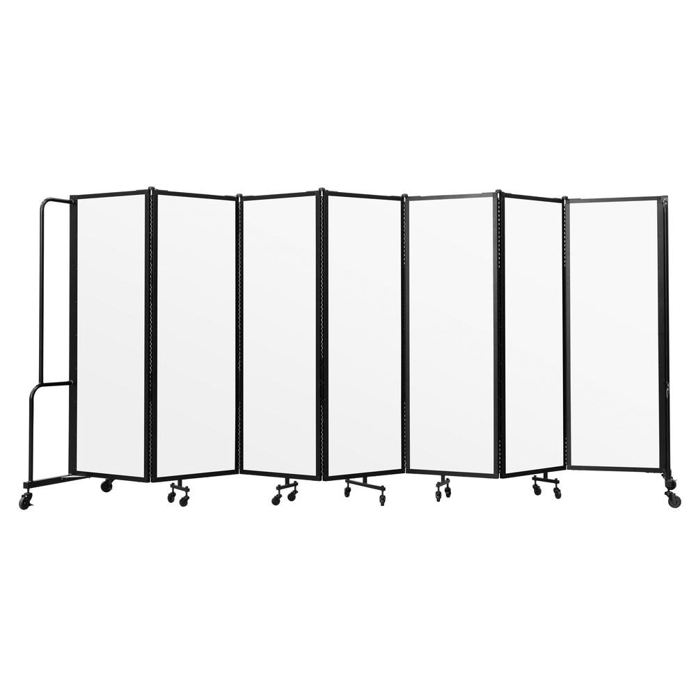 NPS® Room Divider, 6' Height, 7 Sections, Clear Acrylic Panels