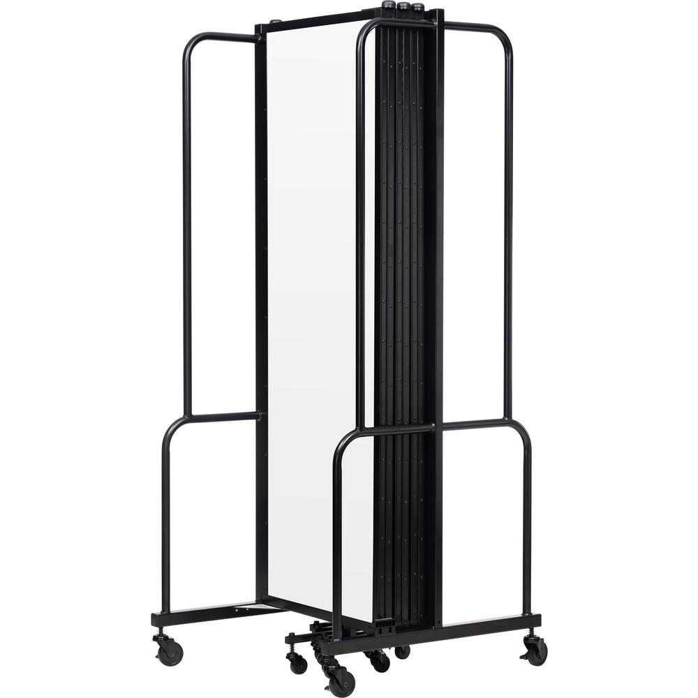 NPS® Room Divider, 6' Height, 7 Sections, Clear Acrylic Panels
