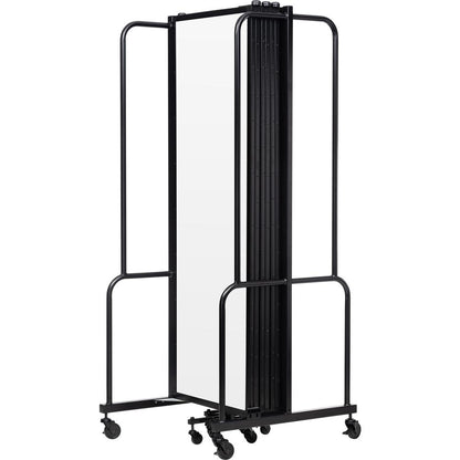 NPS® Room Divider, 6' Height, 7 Sections, Clear Acrylic Panels
