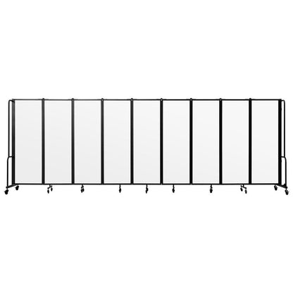 NPS® Room Divider, 6' Height, 9 Sections, Clear Acrylic Panels