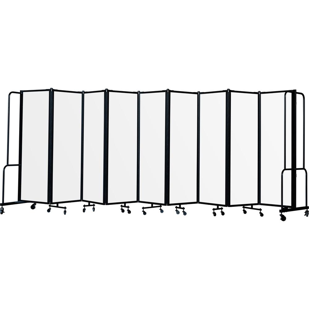 NPS® Room Divider, 6' Height, 9 Sections, Clear Acrylic Panels