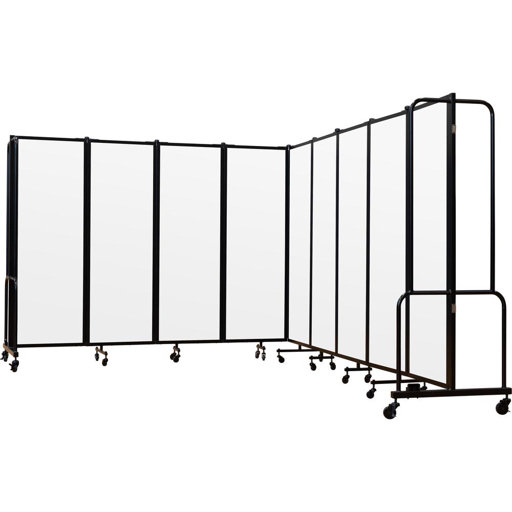 NPS® Room Divider, 6' Height, 9 Sections, Clear Acrylic Panels