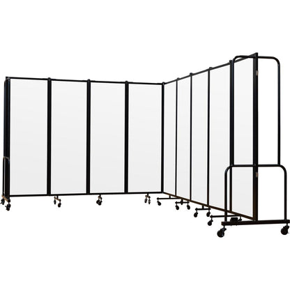 NPS® Room Divider, 6' Height, 9 Sections, Clear Acrylic Panels