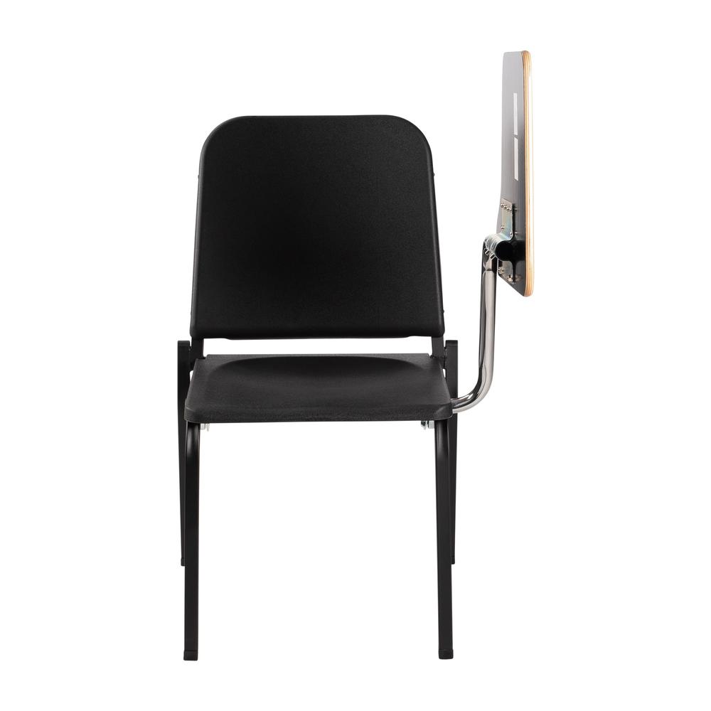 NPS® 8200 Series Melody Music Stack Chair With Left Tablet Arm, Black Chair and Grey Nebula Tablet Arm