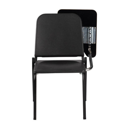 NPS® 8200 Series Melody Music Stack Chair With Left Tablet Arm, Black Chair and Grey Nebula Tablet Arm