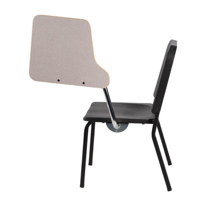 NPS® 8200 Series Melody Music Stack Chair With Left Tablet Arm, Black Chair and Grey Nebula Tablet Arm