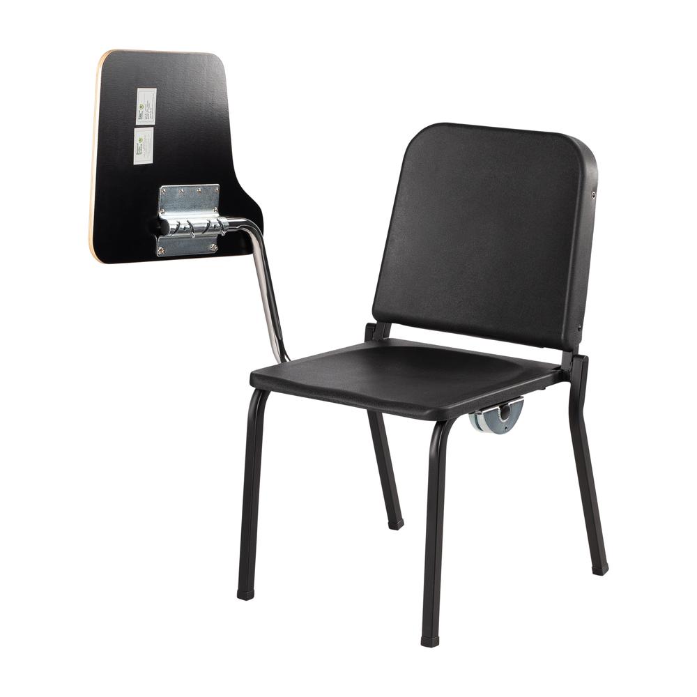 NPS® 8200 Series Melody Music Stack Chair With Right Tablet Arm, Black Chair and Grey Nebula Tablet Arm