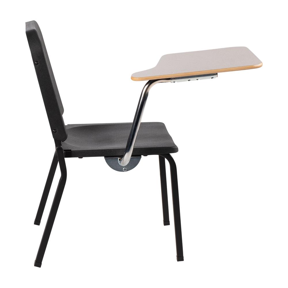 NPS® 8200 Series Melody Music Stack Chair With Right Tablet Arm, Black Chair and Grey Nebula Tablet Arm