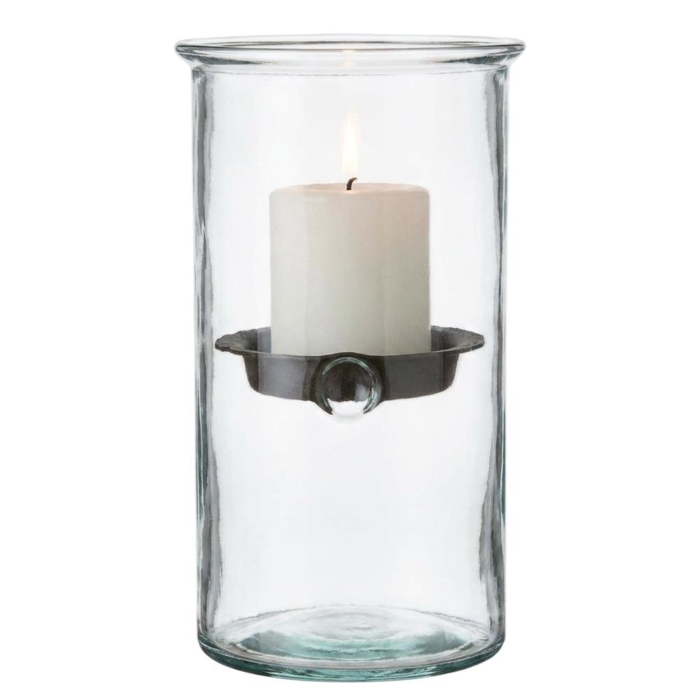 Mini Glass Candle Cylinders W Rustic Insert - Medium