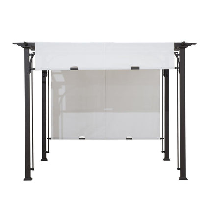 Brown Metal Classic Pergola with Adjustable White Garden Shade