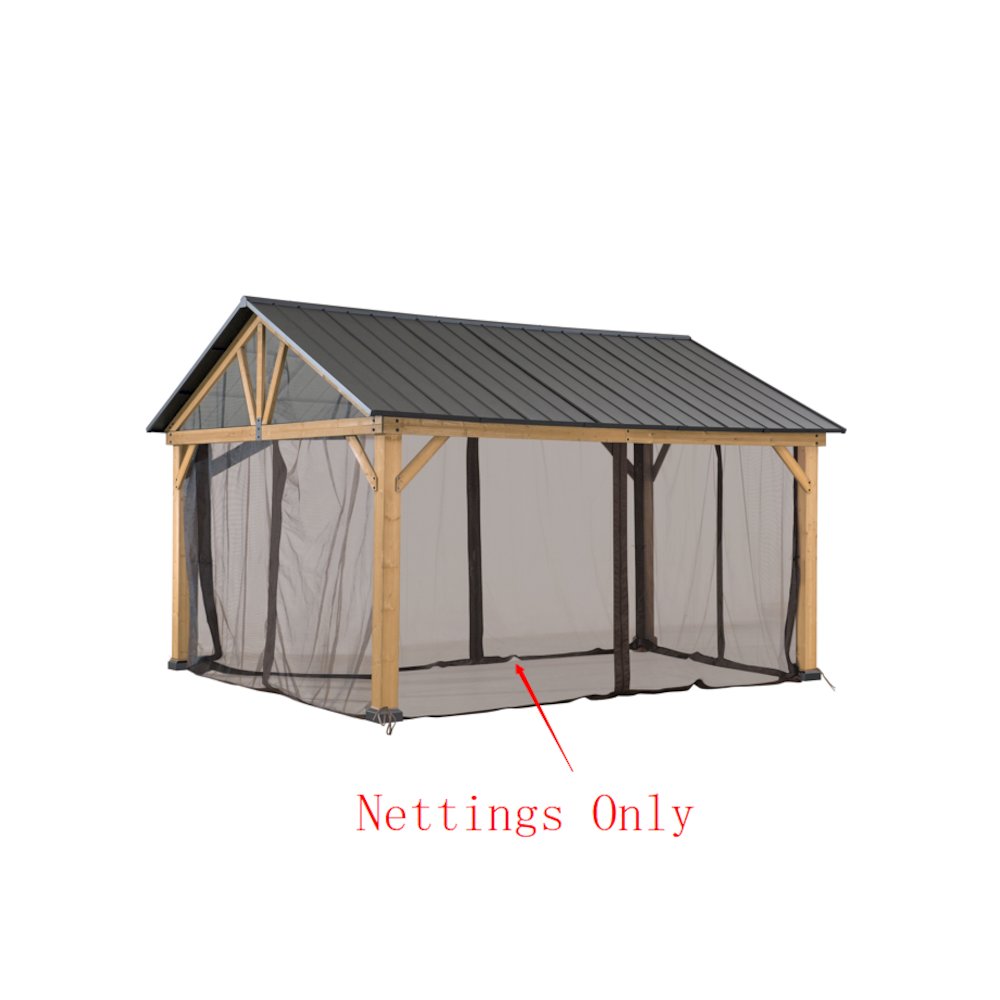 Sunjoy Universal Replacement Netting Tube and Netting For 11x13 Henson Pitched Roof Hard Top Gazebo