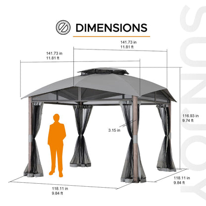 Sunjoy 12ft. X 12ft. Soft Top Gazebo with Netting