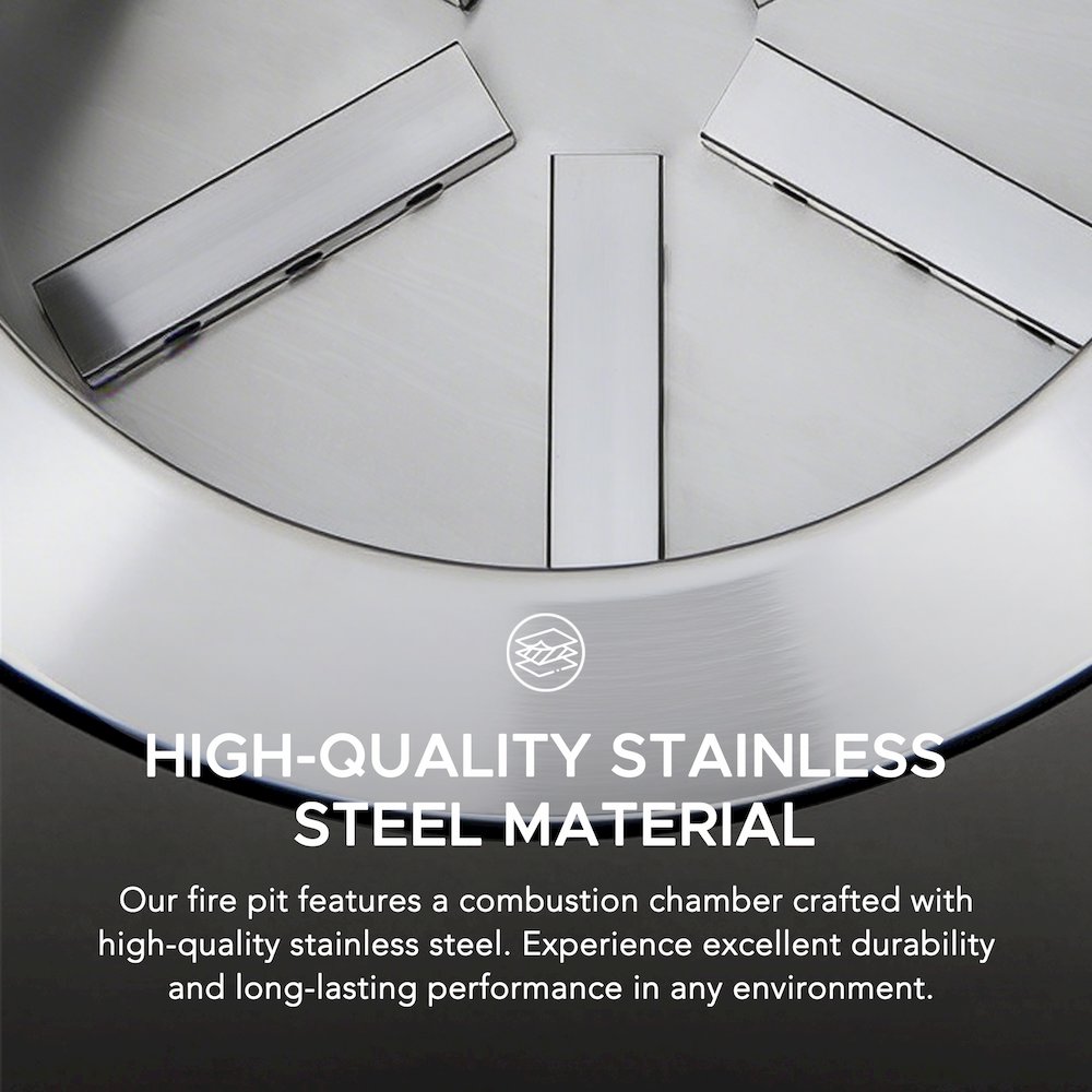 28in. Grey Hexagonal Stainless Steel Low Smoke Wood Burning Fire Pit