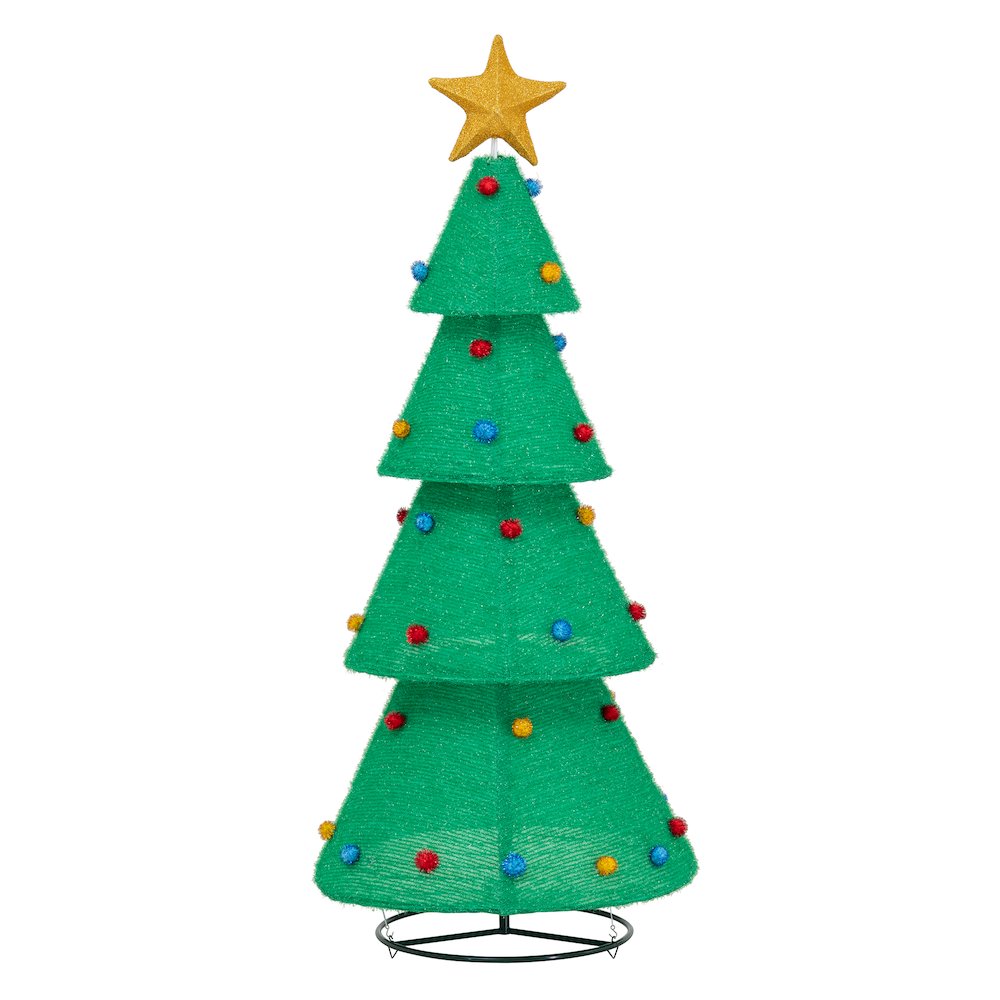 Sunjoy 77" LED Lighted Christmas Holiday Tree Outdoor Yard Decoration