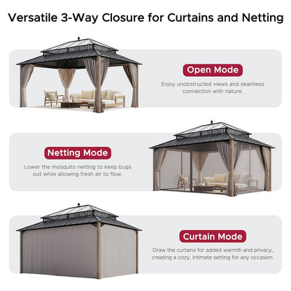 16 ft. x 12 ft. Kingston Extra-Tall, Wide Hardtop Wood Gazebo