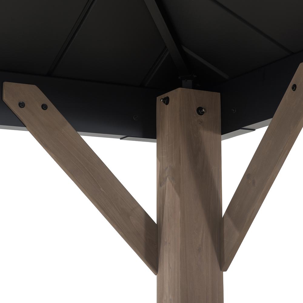 Sunjoy Cedarville 11 x 13 ft Outdoor Black Steel Hardtop Gazebo with Skylight
