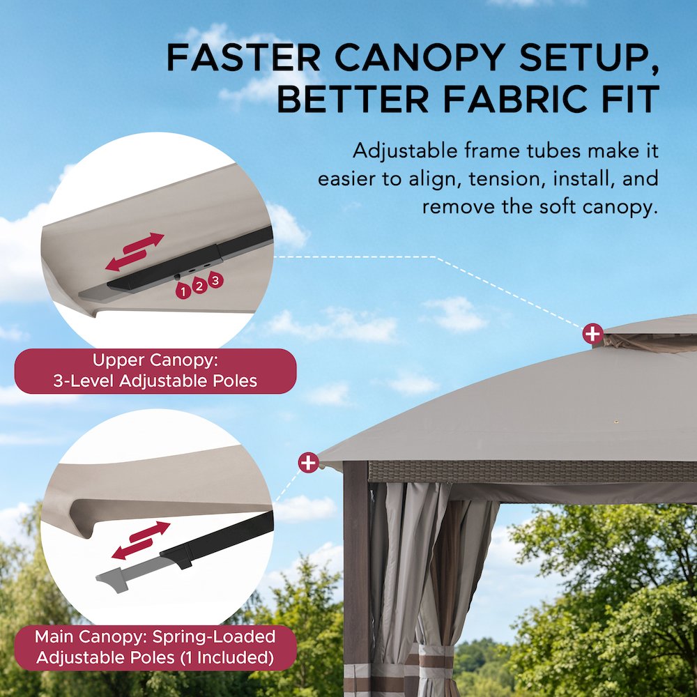 Fiona 11 ft. x 13 ft. 2-tier Patio Gazebo