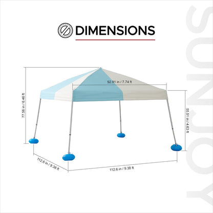 Grey and Light Blue Floating Pool Canopy Pop Up Gazebo & PVC Floats and Air Pump
