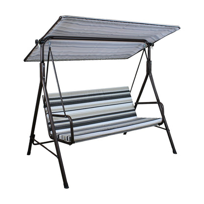2-Seat Patio Metal Proch Swing With Adjustable Canopy