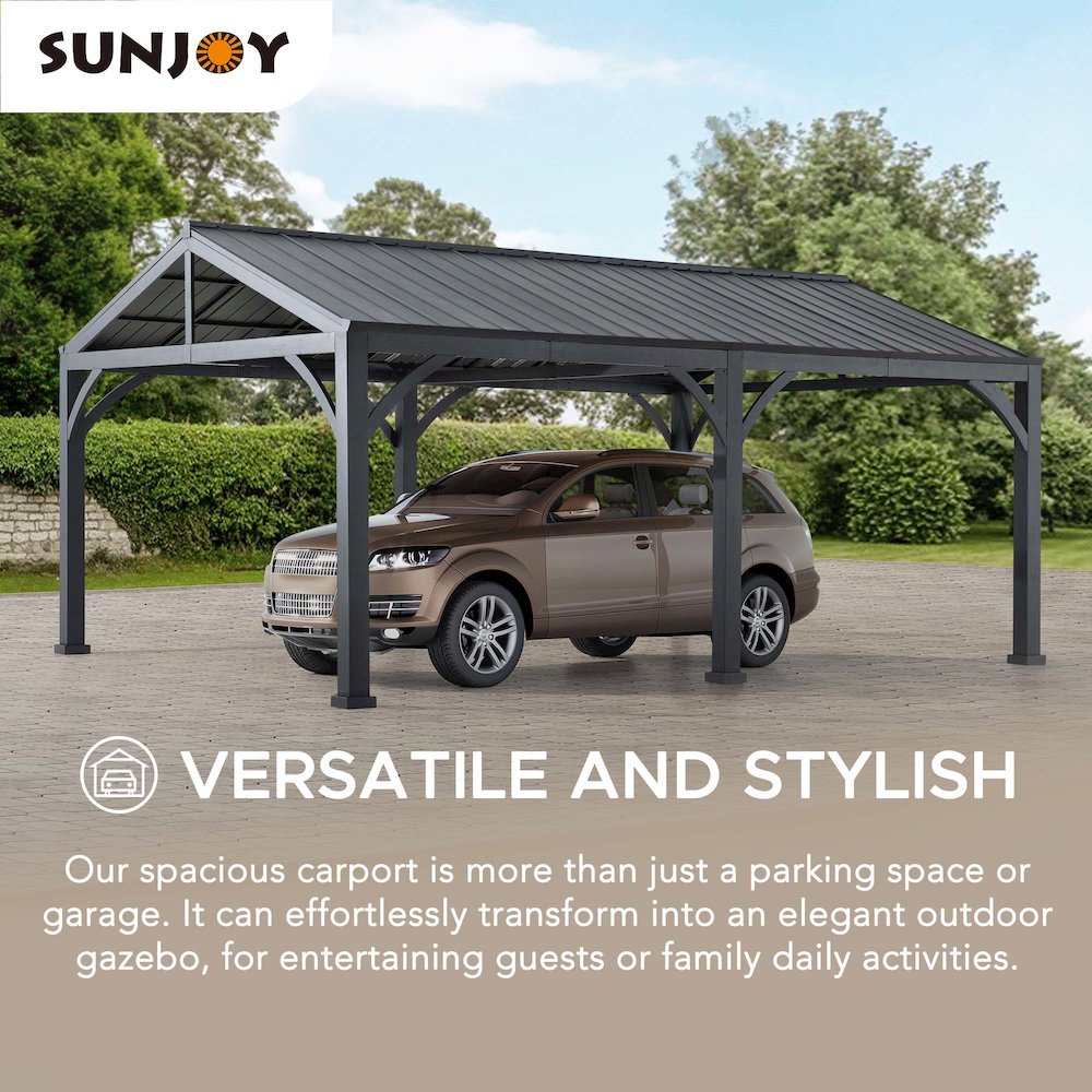 Newville Heavy Duty Outdoor Carport with Polycarbonate Gable Roof