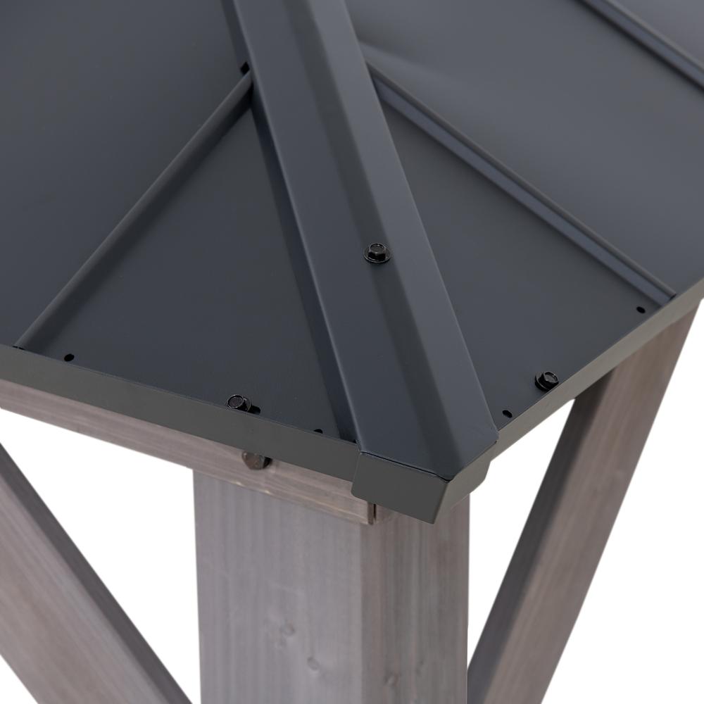 Sunjoy 13 ft. x 15 ft. Cedar Framed Gazebo with Black Steel