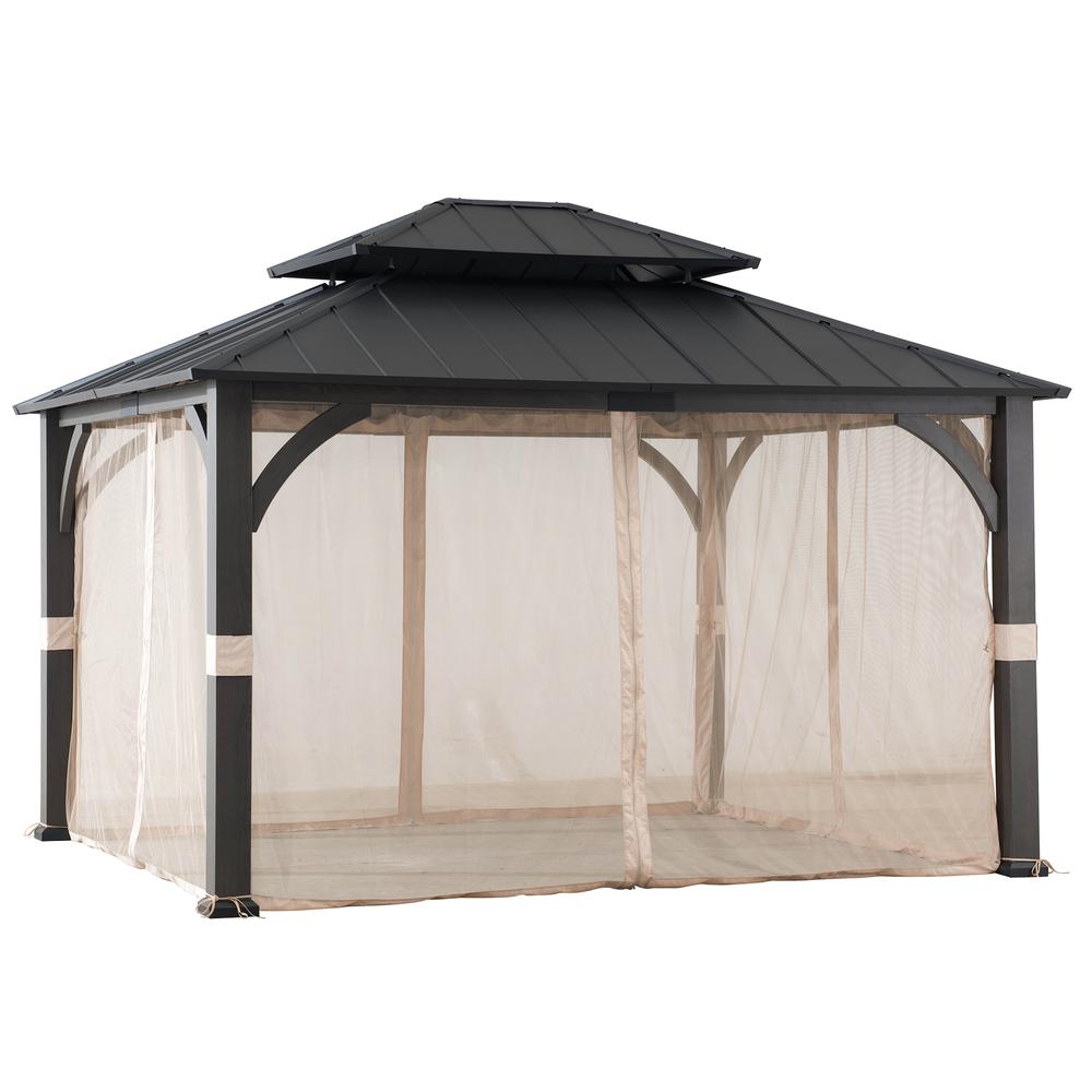 13 ft. x 15 ft. Churchill Hard Top Gazebo With Netting