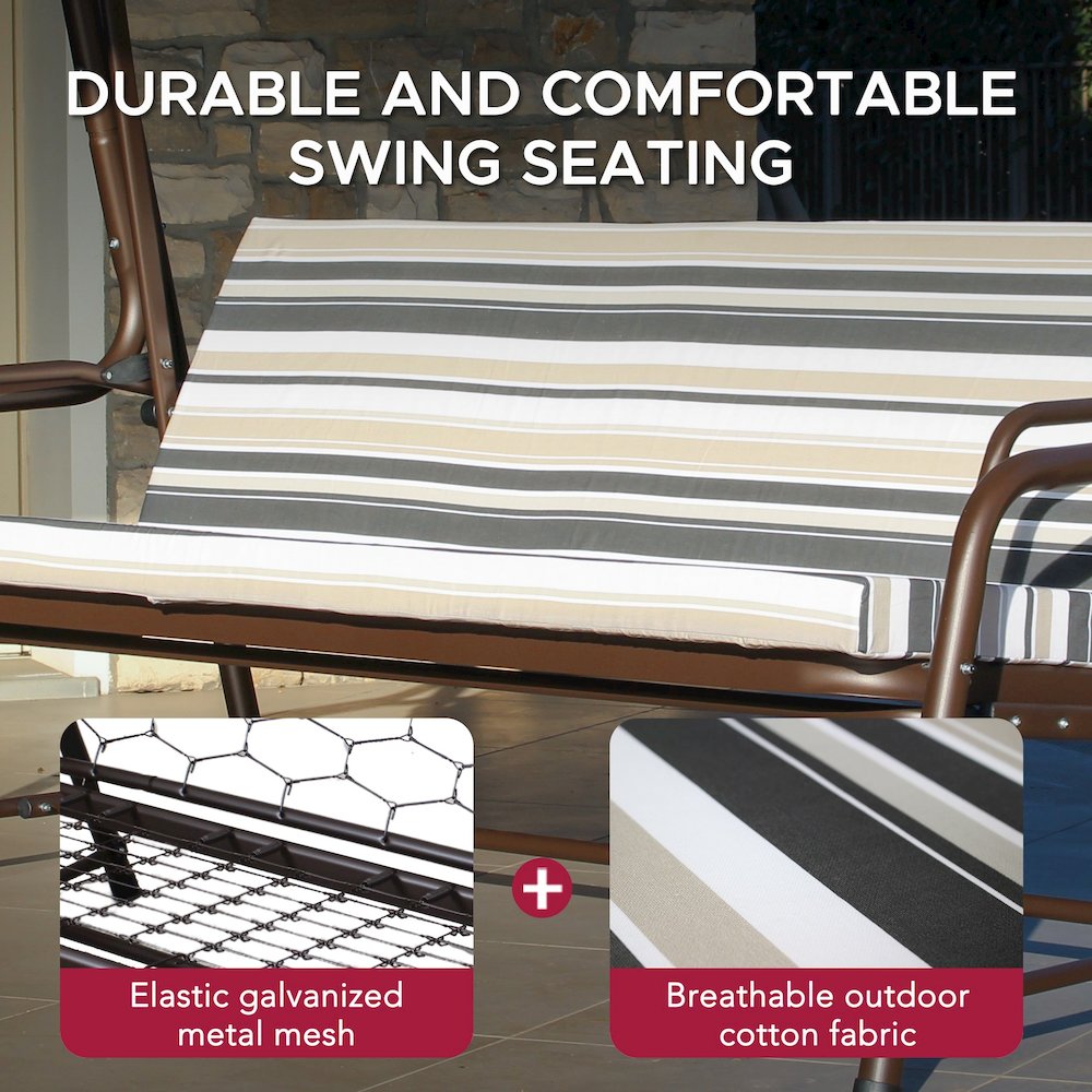 4-Seat Luxury Swing and Bed with Elastic Metal Mesh Seat