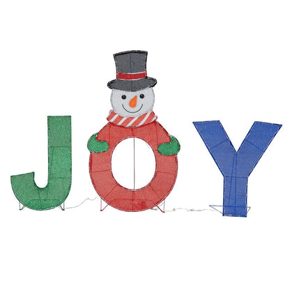 Sunjoy 48" LED Lighted Joyous Snowman Holiday Outdoor Christmas Decoration Set