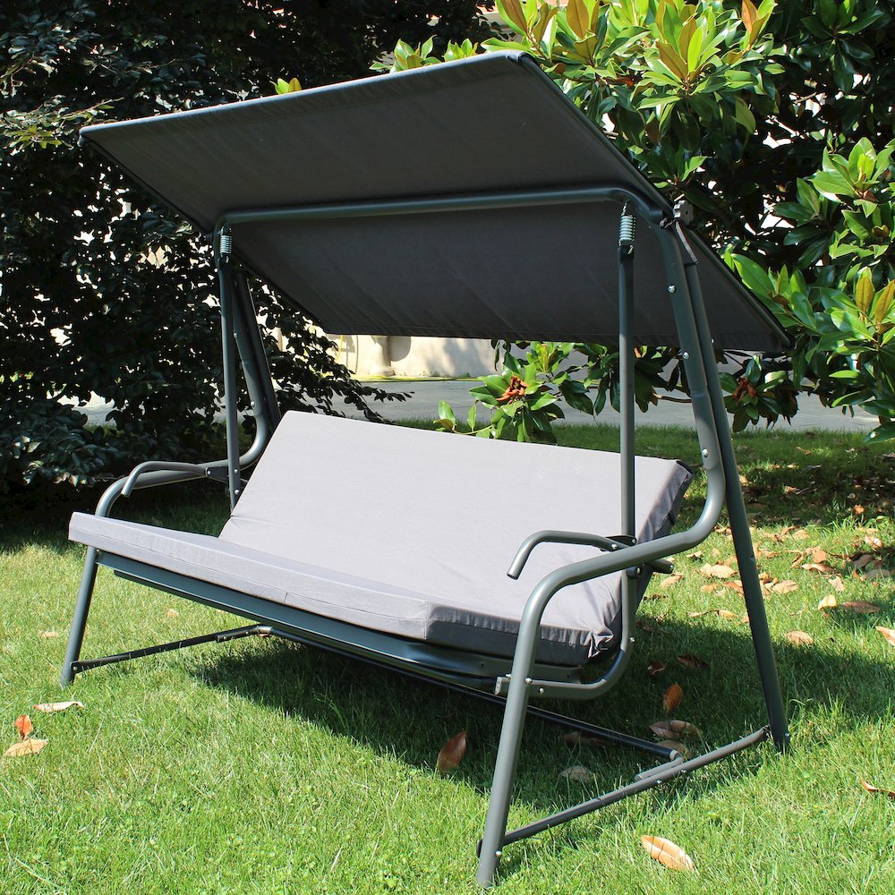 4-Seat Luxury Swing and Bed with Elastic Metal Mesh Seat