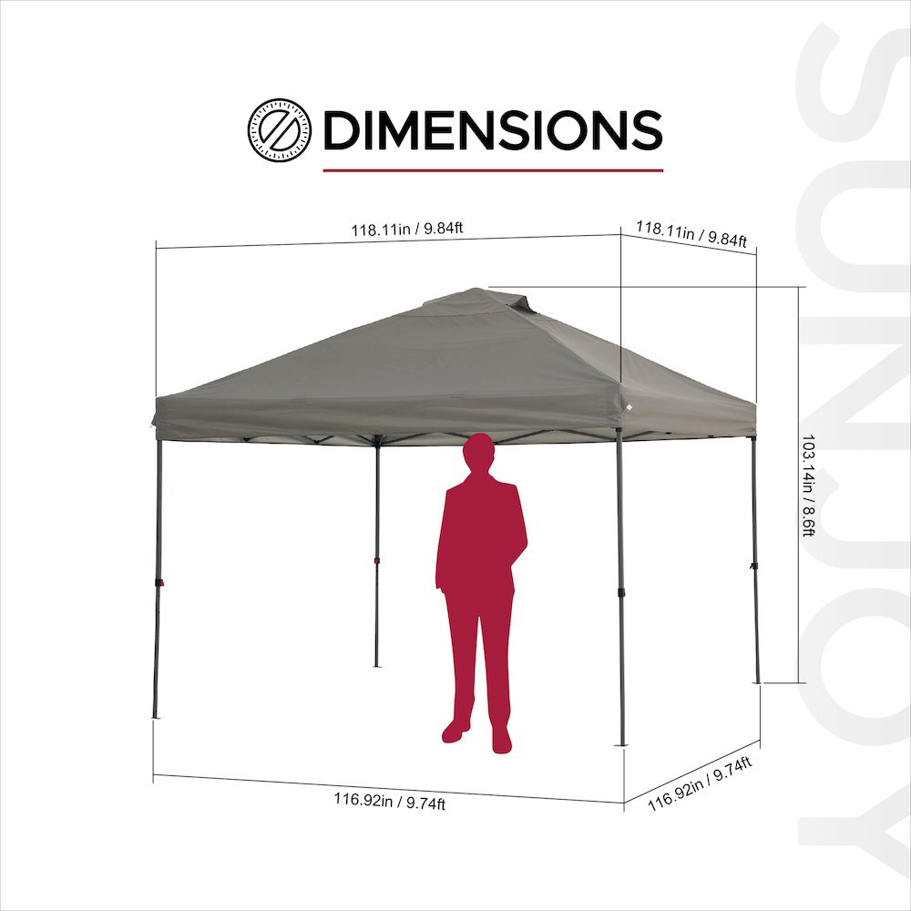 10 ft. x 10 ft. POP UP Gazebo with Detachable LED Light, Gray