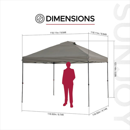 10 ft. x 10 ft. POP UP Gazebo with Detachable LED Light, Gray