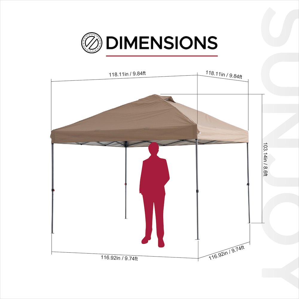 10 ft. x 10 ft. POP UP Gazebo with Detachable LED Light, Taupe
