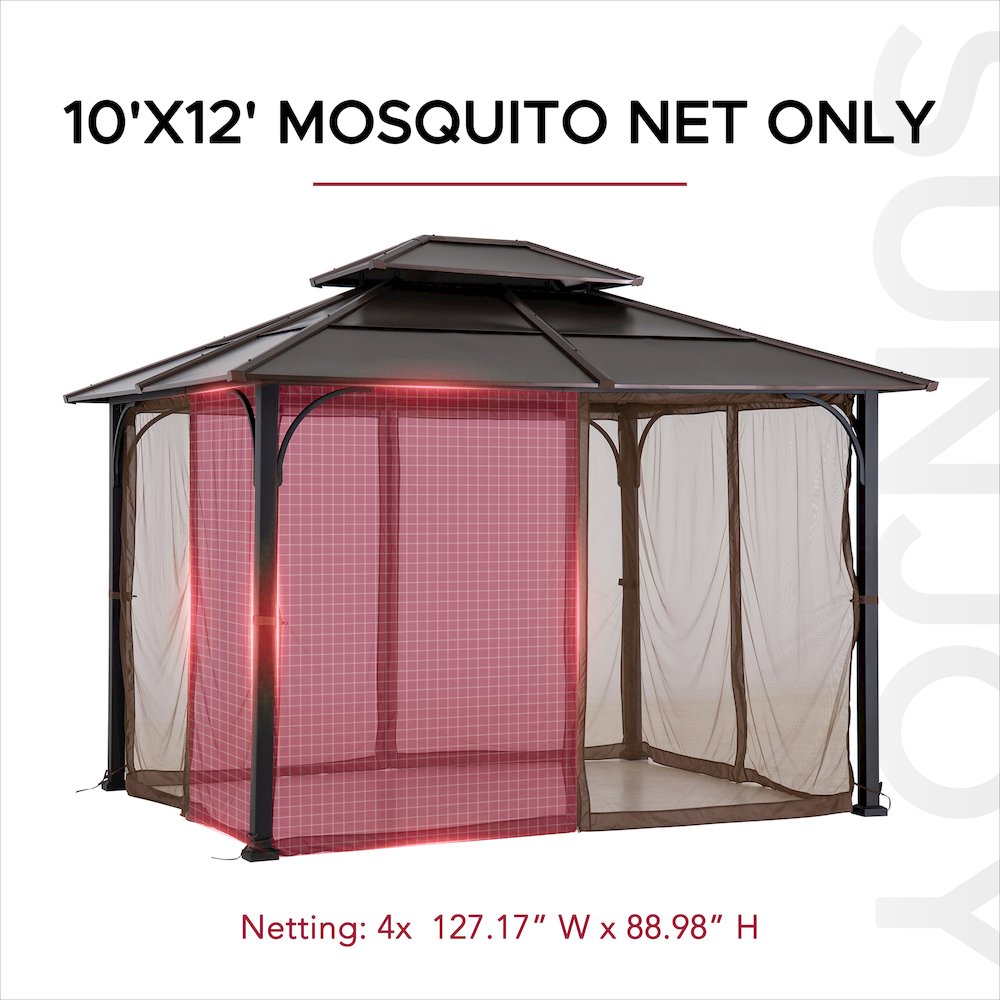 Netting for 10ft. x 12ft. Hardtop Gazebo with Warm White LED lights