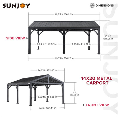 Newville Heavy Duty Outdoor Carport with Polycarbonate Gable Roof