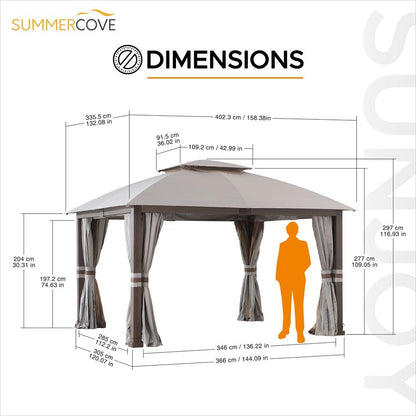 Fiona 11 ft. x 13 ft. 2-tier Patio Gazebo
