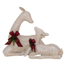 Sunjoy 2-Piece LED Lighted Lying Deer Holiday Outdoor Christmas Decoration Set