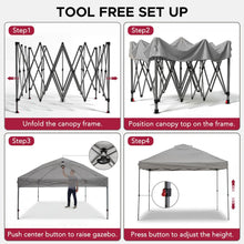 10 ft. x 10 ft. POP UP Gazebo with Detachable LED Light, Gray