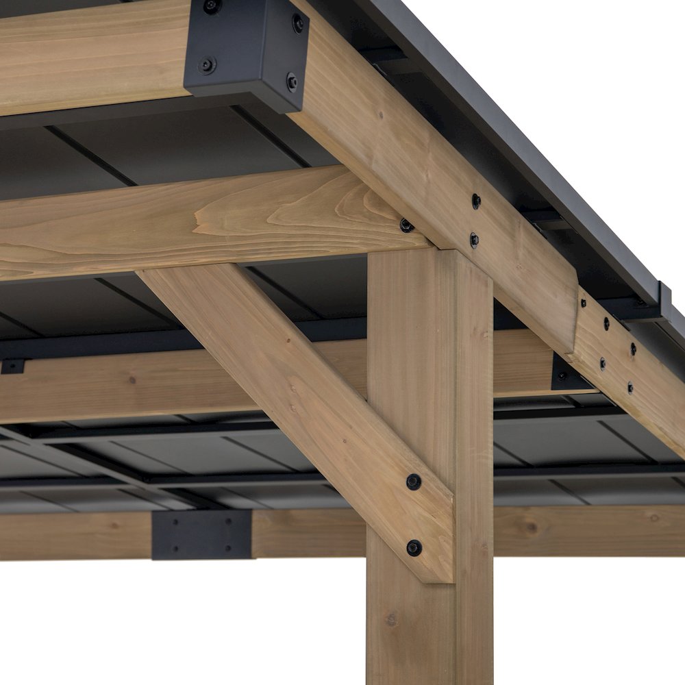 Sunjoy 10 ft. x 12 ft. Cedar Wood Framed Garber Small Space Structure