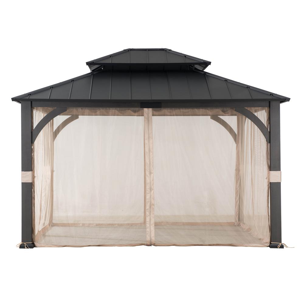 13 ft. x 15 ft. Churchill Hard Top Gazebo With Netting