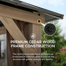 10 ft. x 12 ft. Cedar Wood Gazebo with Galvanized Steel Roof - Brown