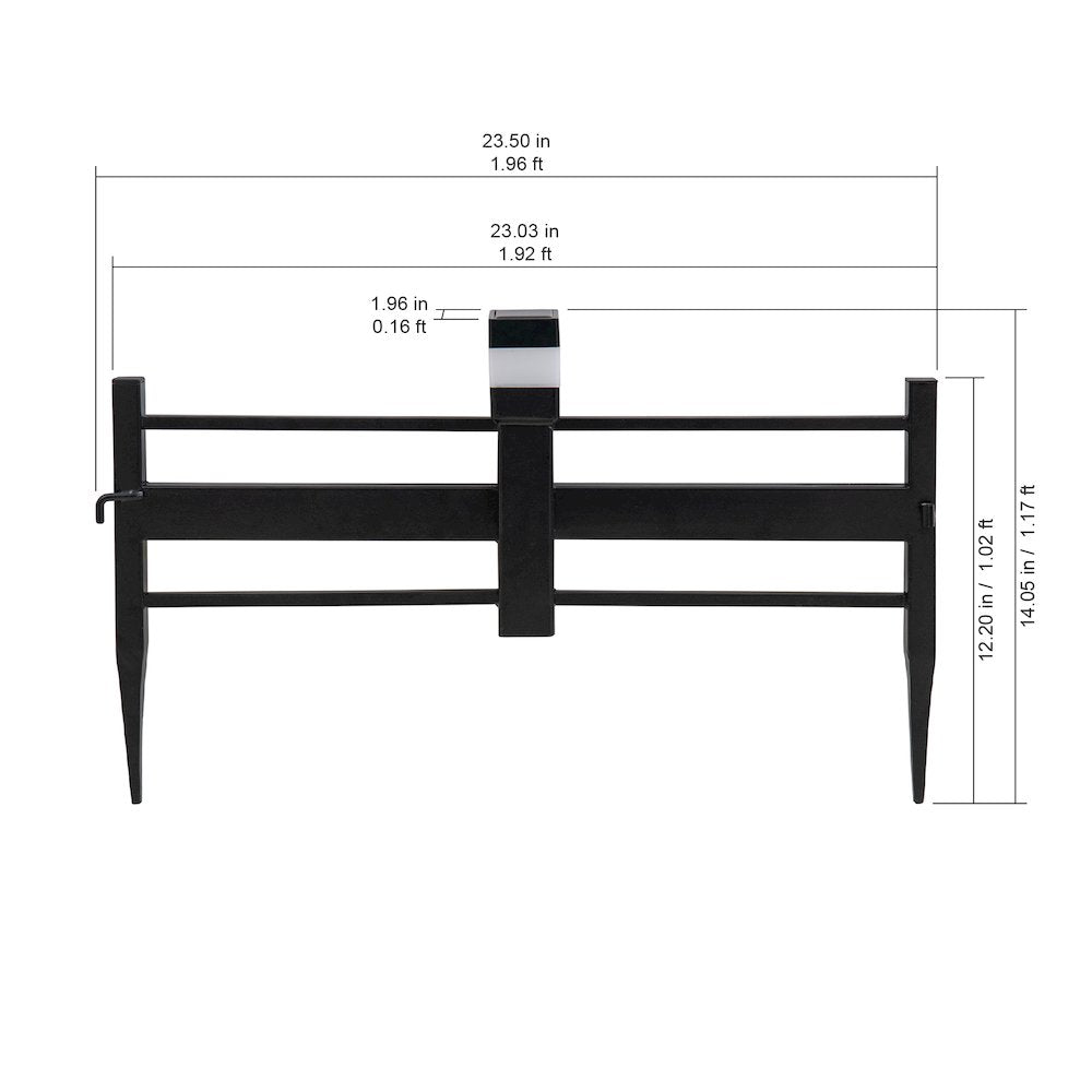 Sunjoy Cromwell Solar Garden Border Fencing Black (5PK)