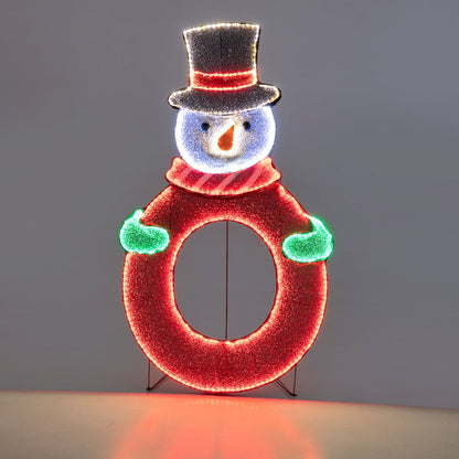 Sunjoy 48" LED Lighted Joyous Snowman Holiday Outdoor Christmas Decoration Set